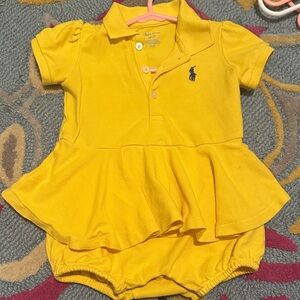 Ralph Lauren Bright Yellow Baby Dress Romper